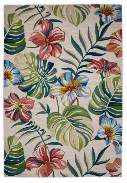 Kas Harbor 4249 Ivory Indoor/Outdoor Hand Hooked Rug