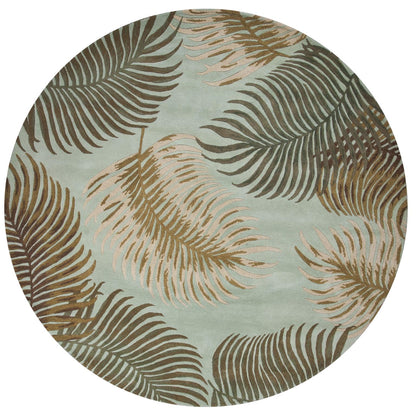 Kas Havana 2612 Aqua Florals & Tropicals Hand Tufted Rug