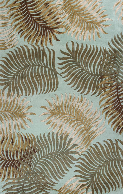 Kas Havana 2612 Aqua Florals & Tropicals Hand Tufted Rug