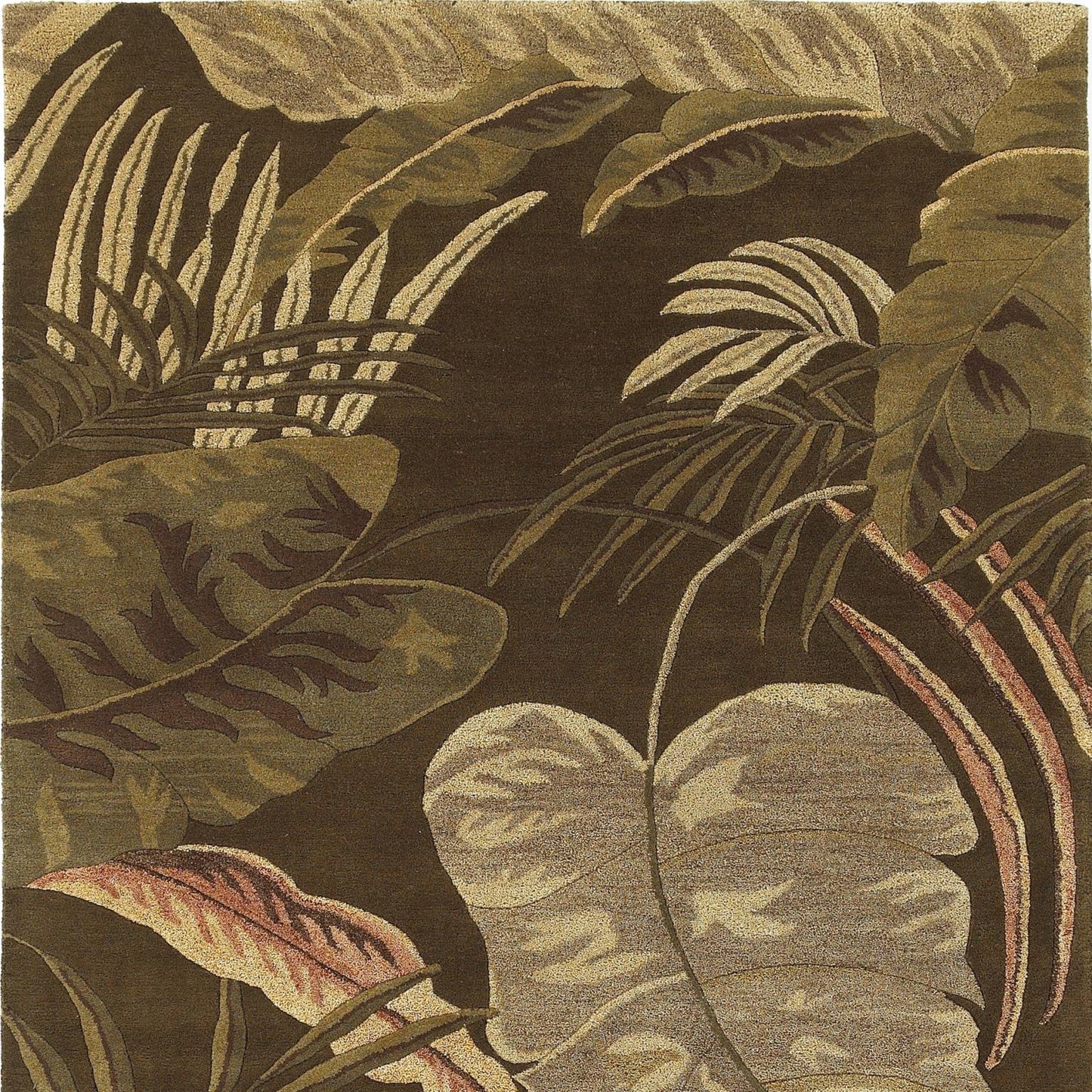 Kas Havana 2615 Mocha Florals & Tropicals Hand Tufted Rug