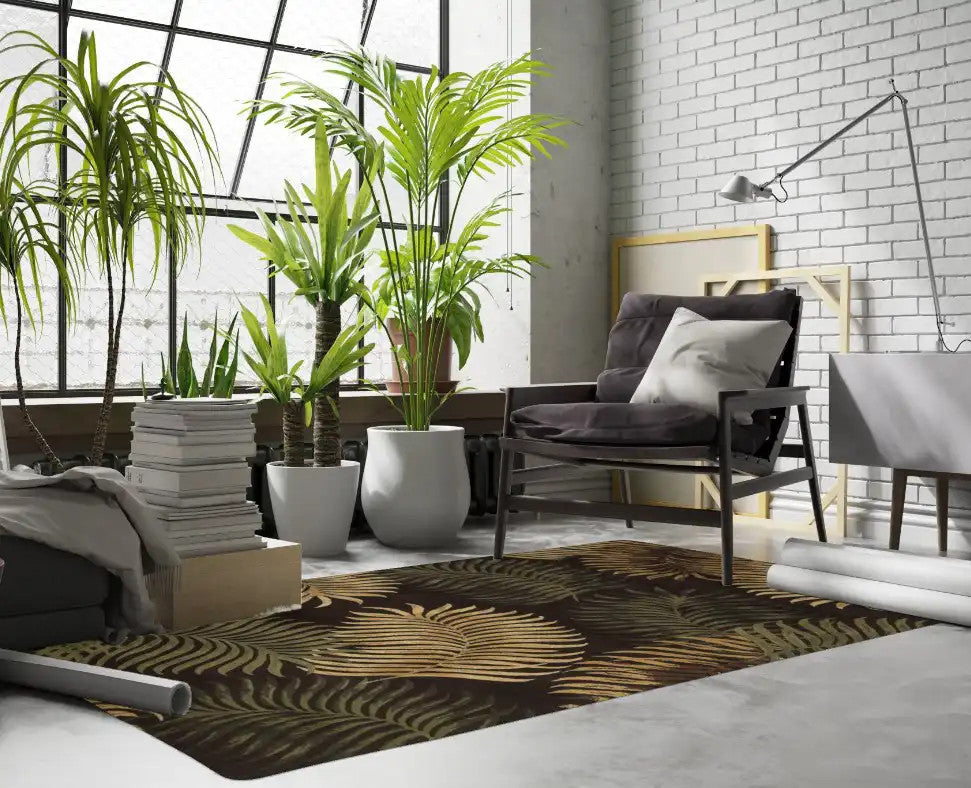 Kas Havana 2617 Espresso Florals & Tropicals Hand Tufted Rug