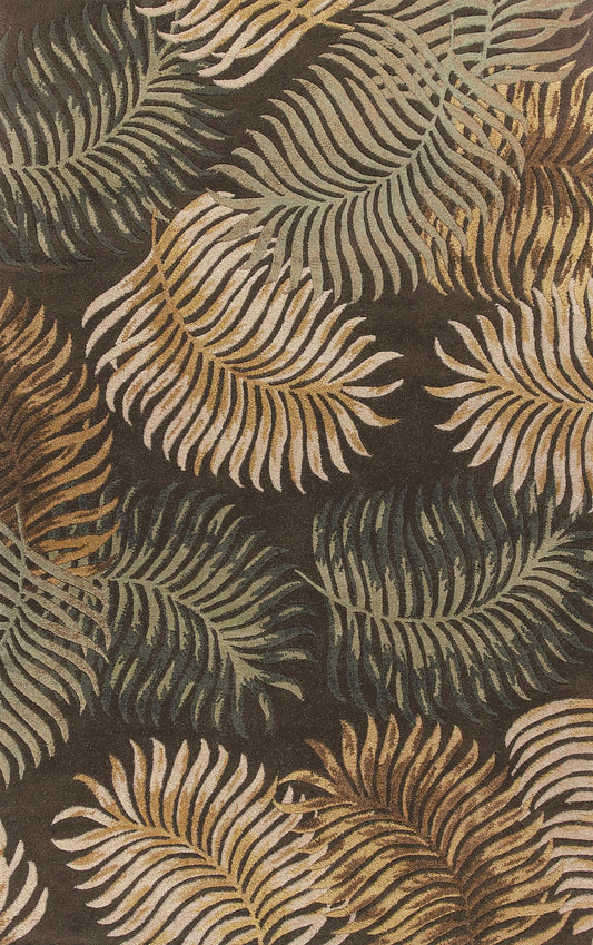 Kas Havana 2617 Espresso Florals & Tropicals Hand Tufted Rug