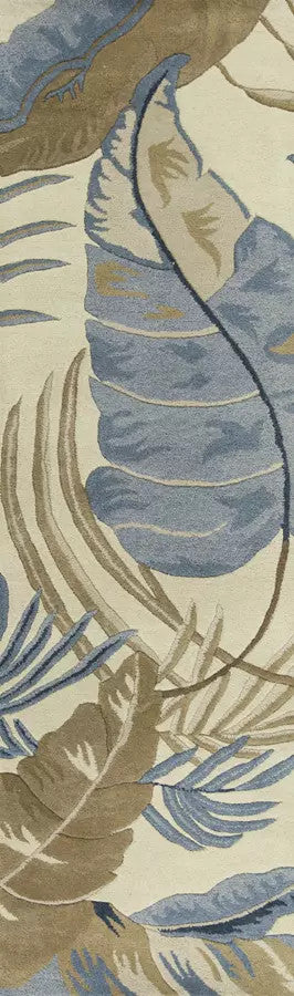 Kas Havana 2624 Ivory Blue Florals & Tropicals Hand Tufted Rug