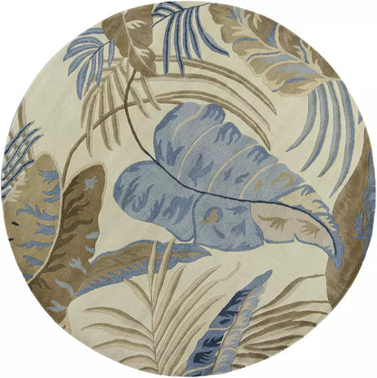 Kas Havana 2624 Ivory Blue Florals & Tropicals Hand Tufted Rug