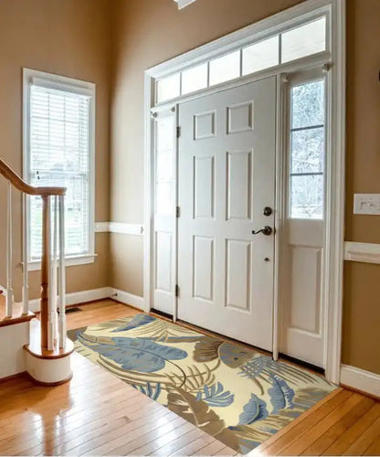 Kas Havana 2624 Ivory Blue Florals & Tropicals Hand Tufted Rug