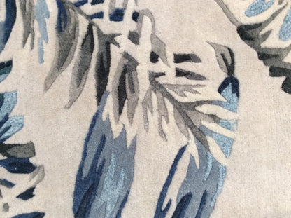 Kas Havana 2626 Grey Blue Florals & Tropicals Hand Tufted Rug