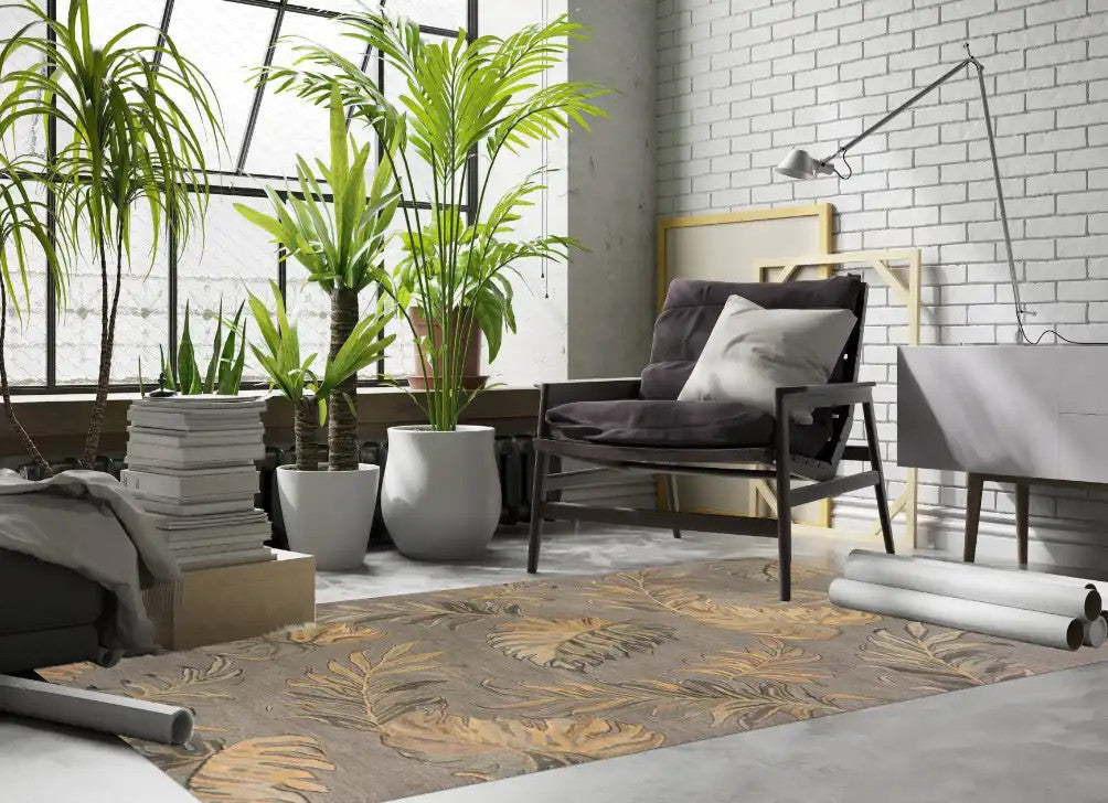 Kas Havana 2639 Grey Florals & Tropicals Hand Tufted Rug