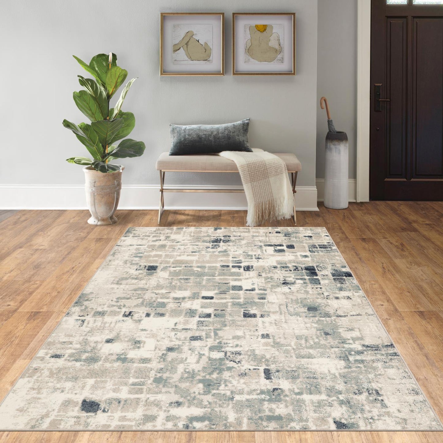 Kas Heritage 9369 Beige Blue Transitional Machine Woven Rug