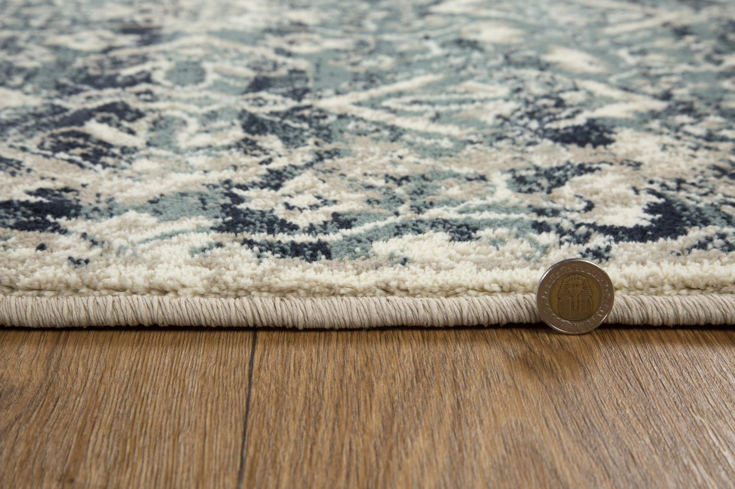 Kas Heritage 9372 Ivory Blue Transitional Machine Woven Rug