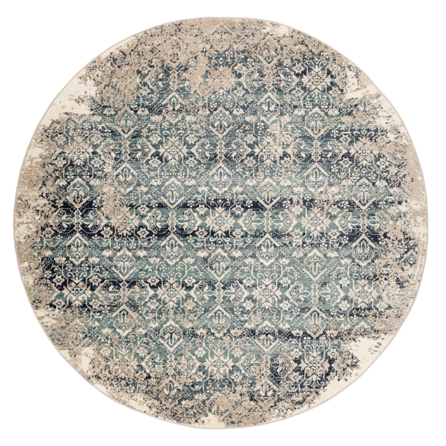Kas Heritage 9372 Ivory Blue Transitional Machine Woven Rug