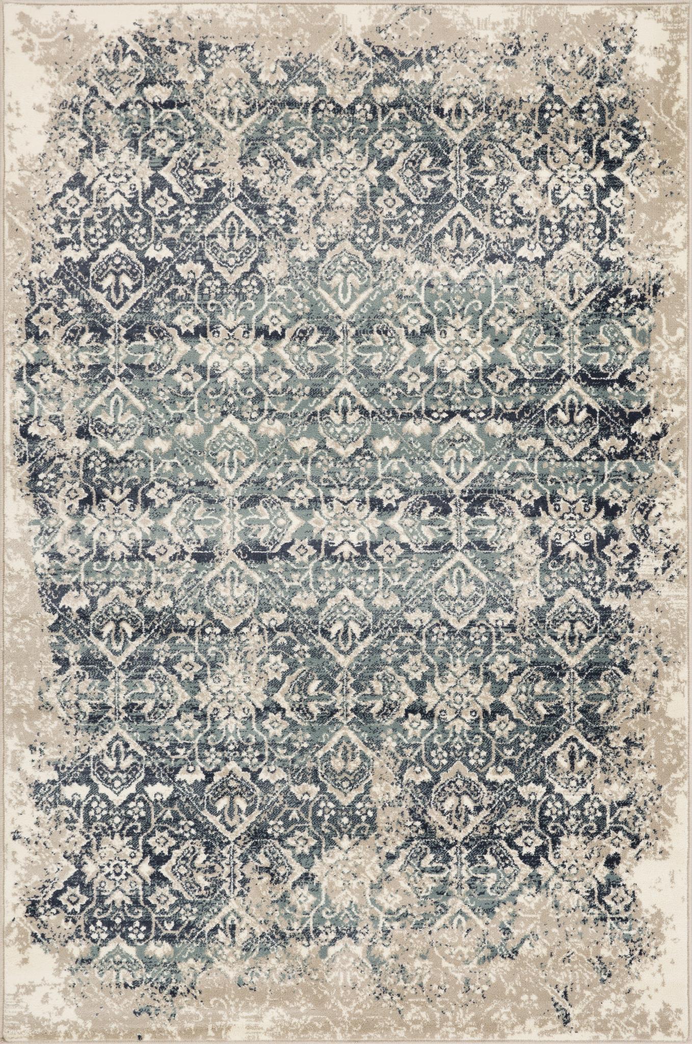 Kas Heritage 9372 Ivory Blue Transitional Machine Woven Rug