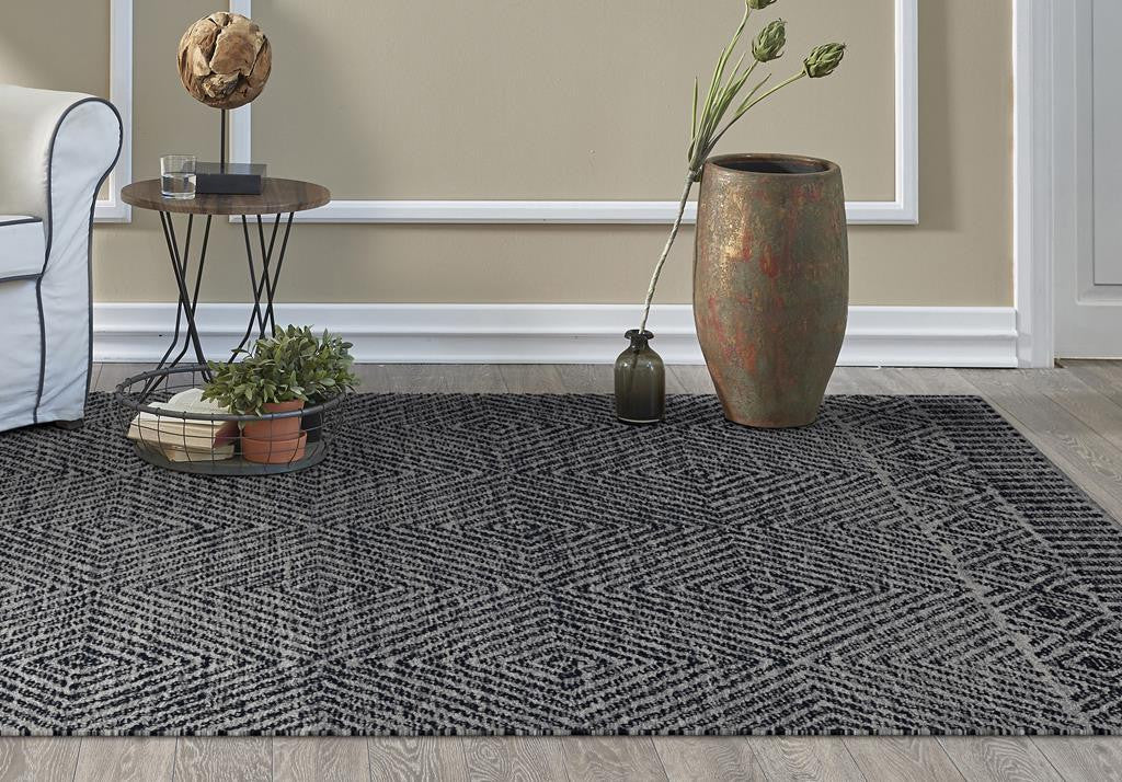 Kas Hudson 2463 Grey Black Transitional Hand Tufted Rug