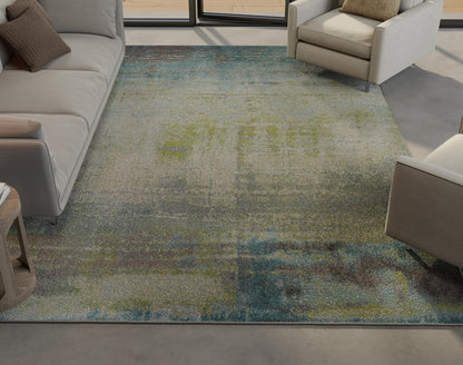 Kas Illusions 6206 Blue Green Transitional Machine Woven Rug