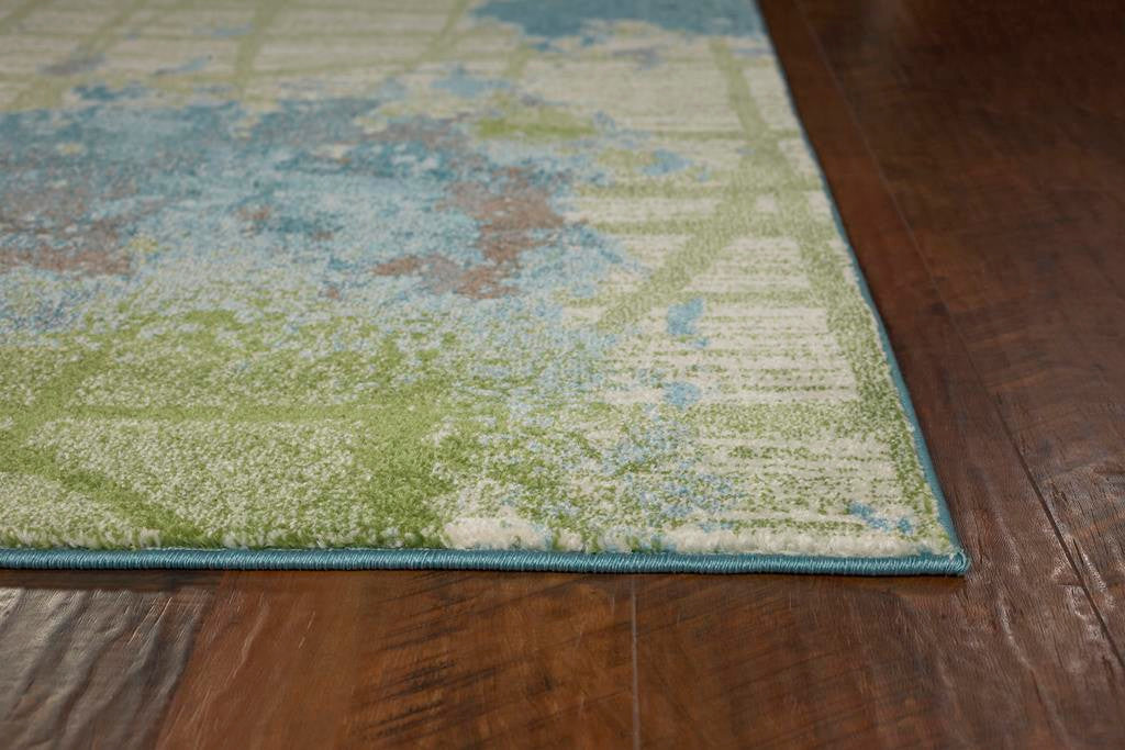 Kas Illusions 6207 Green Blue Transitional Machine Woven Rug