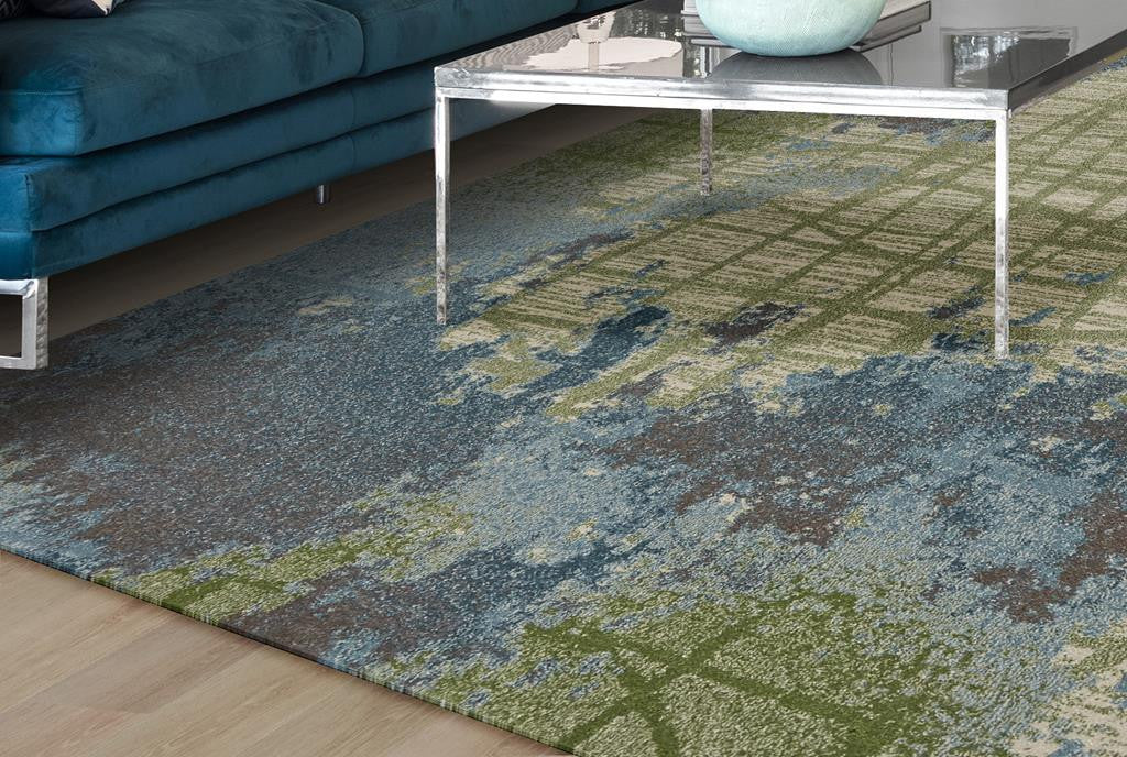 Kas Illusions 6207 Green Blue Transitional Machine Woven Rug