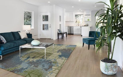 Kas Illusions 6207 Green Blue Transitional Machine Woven Rug