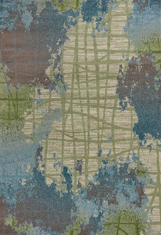 Kas Illusions 6207 Green Blue Transitional Machine Woven Rug