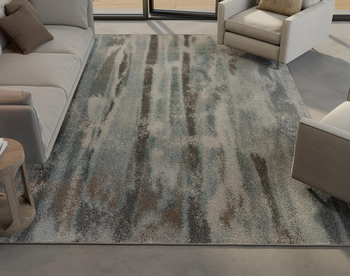 Kas Illusions 6211 Teal Transitional Machine Woven Rug