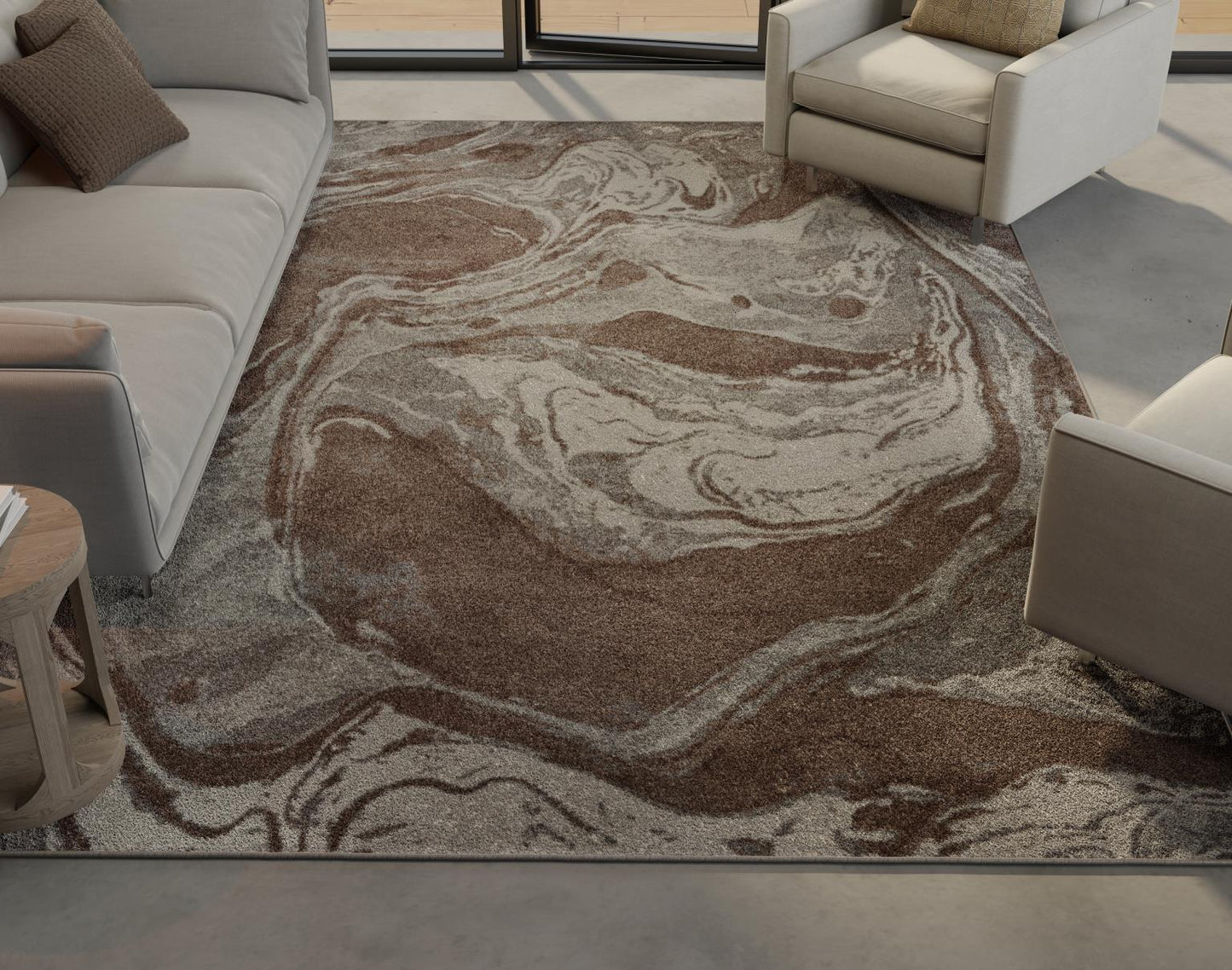 Kas Illusions 6217 Mocha Transitional Machine Woven Rug