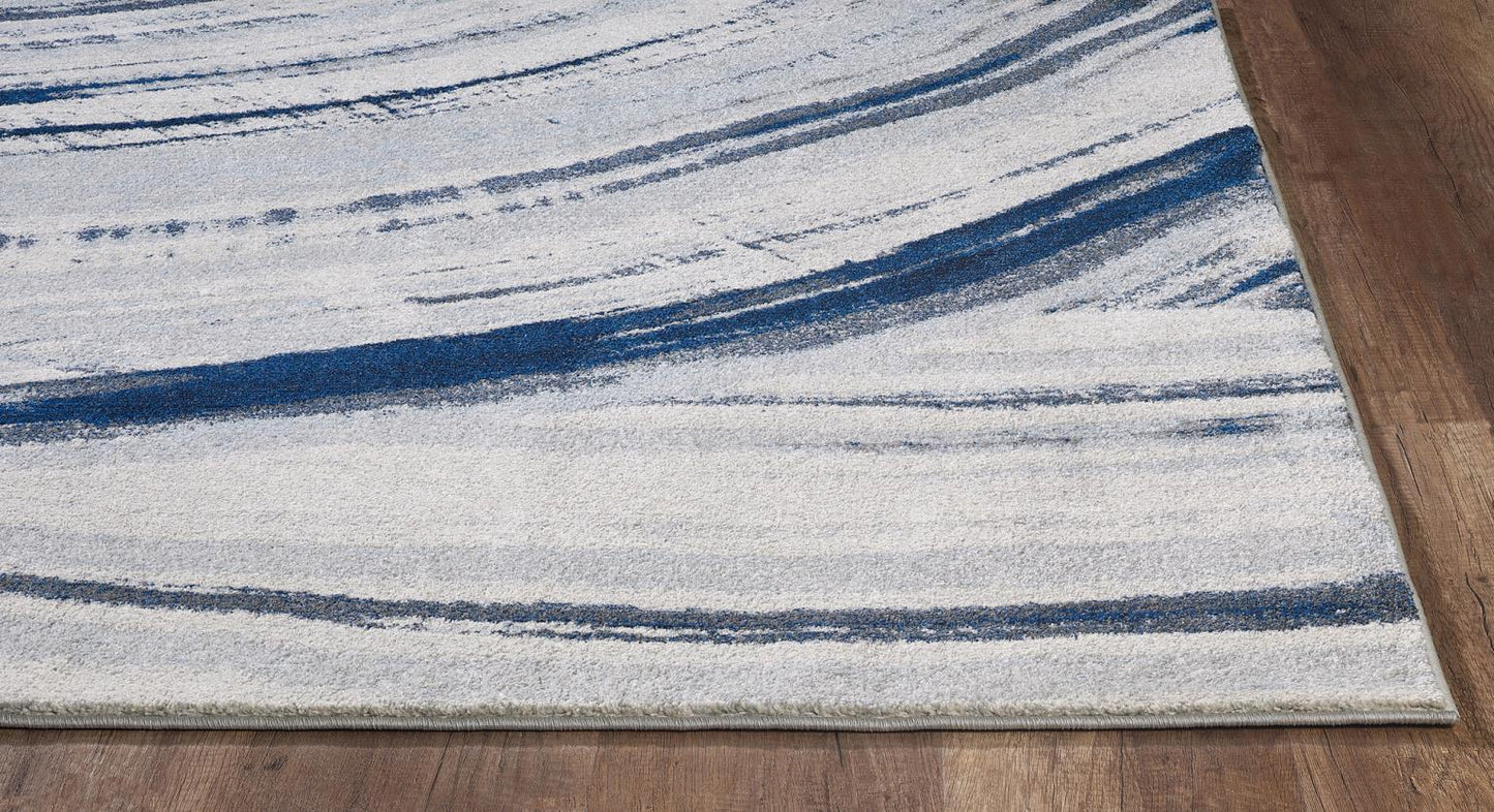 Kas Illusions 6219 Ivory Blue Transitional Machine Woven Rug