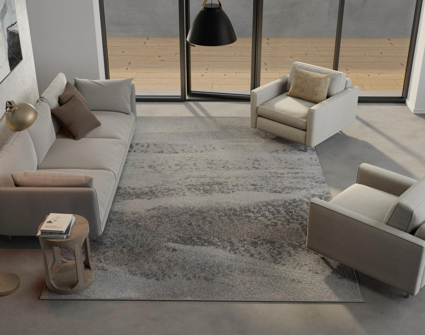 Kas Illusions 6221 Blue Grey Transitional Machine Woven Rug