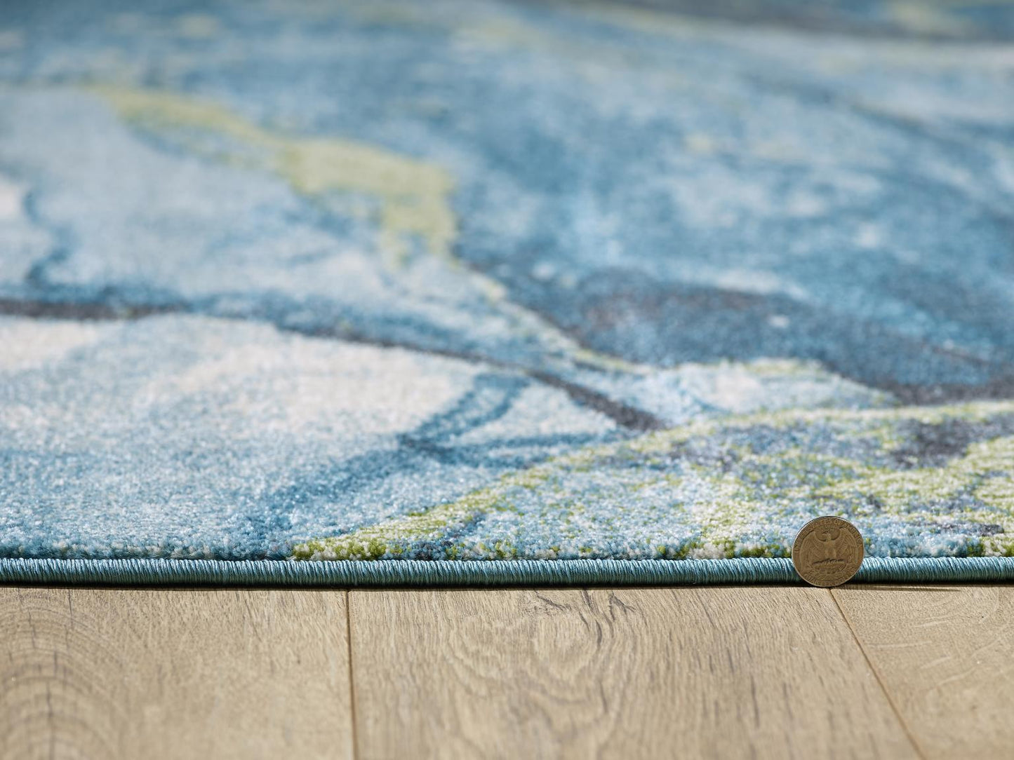 Kas Illusions 6225 Teal Transitional Machine Woven Rug