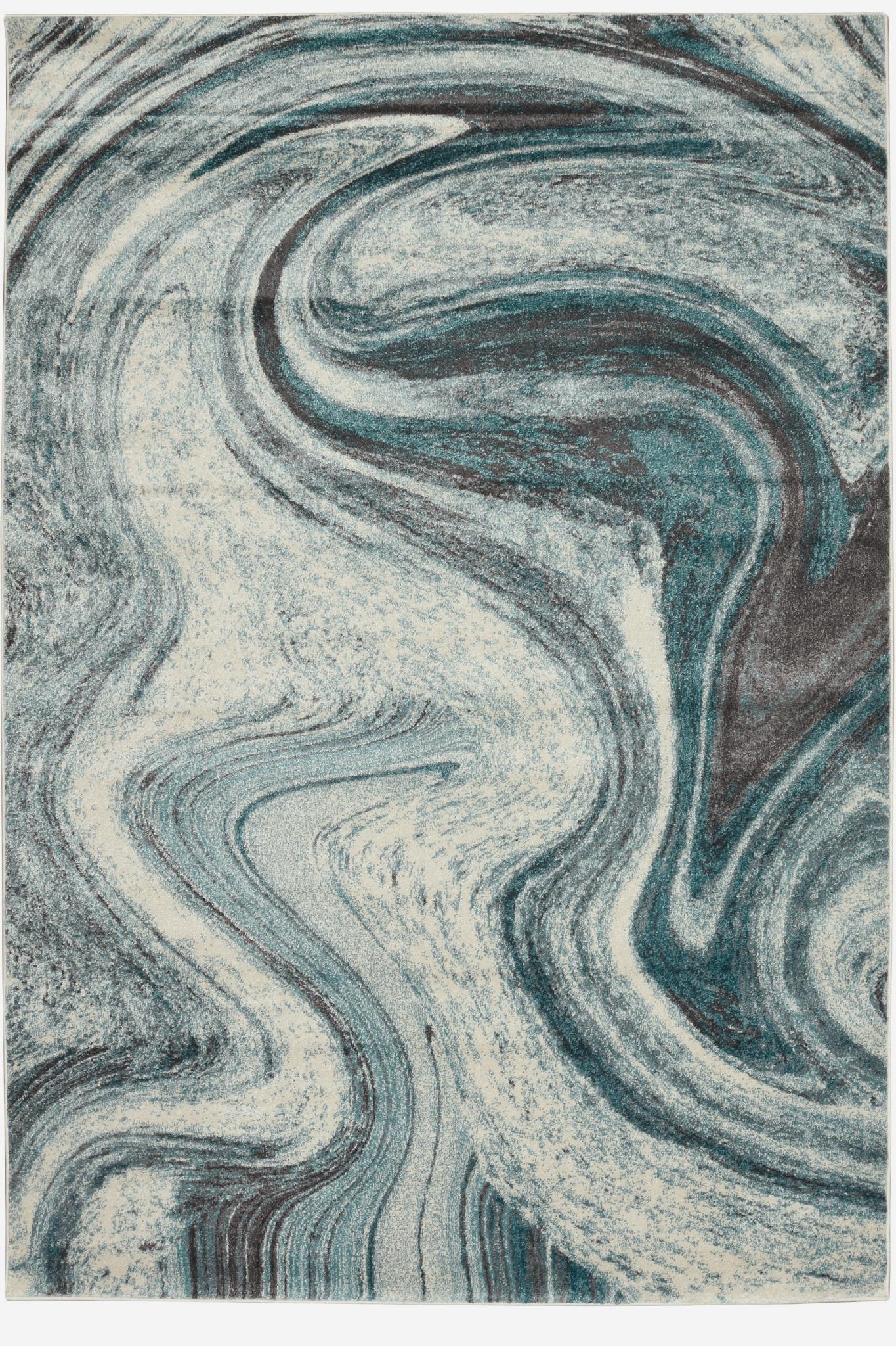 Kas Illusions 6226 Teal Transitional Machine Woven Rug
