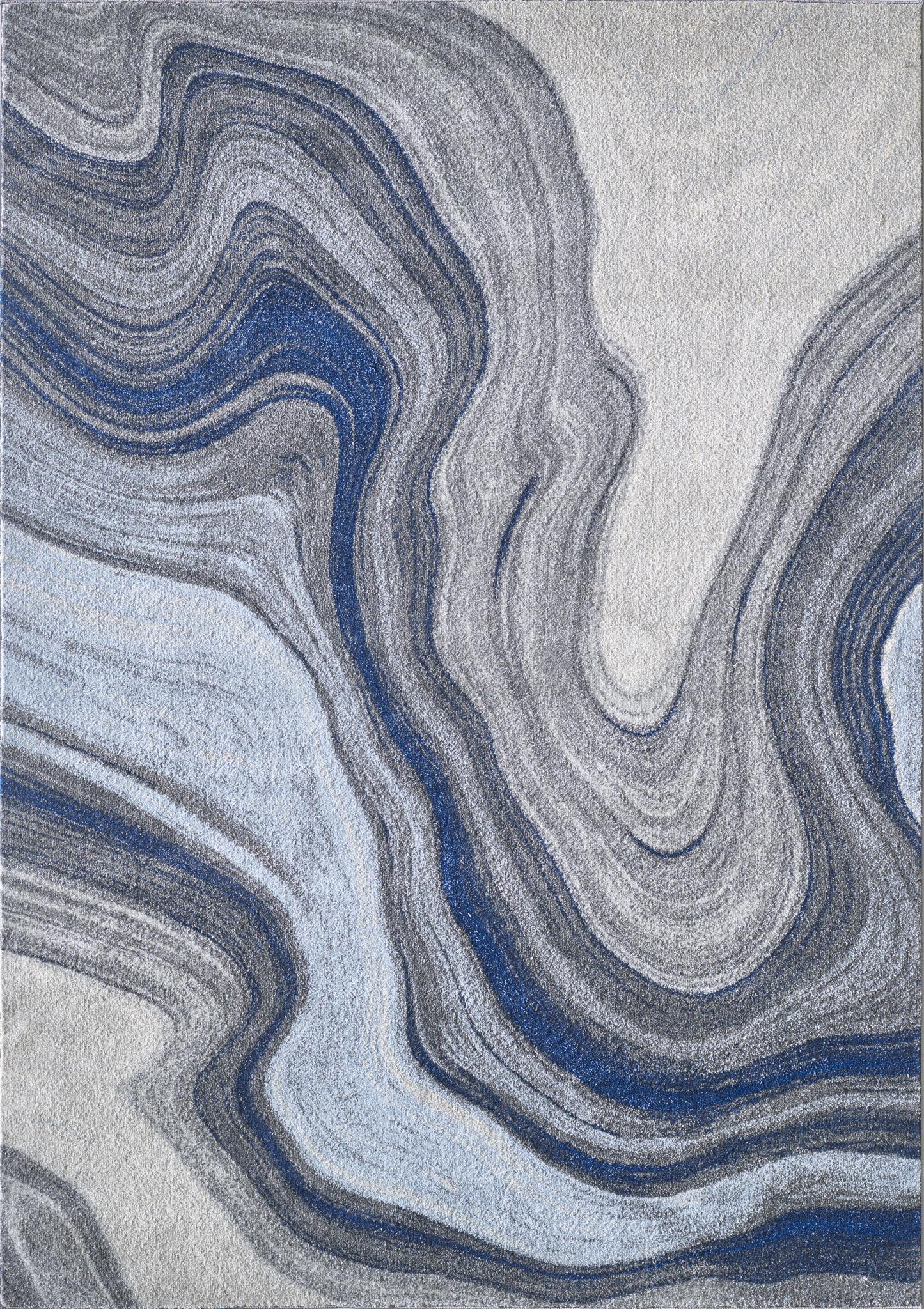 Kas Illusions 6227 Blue Grey Transitional Machine Woven Rug