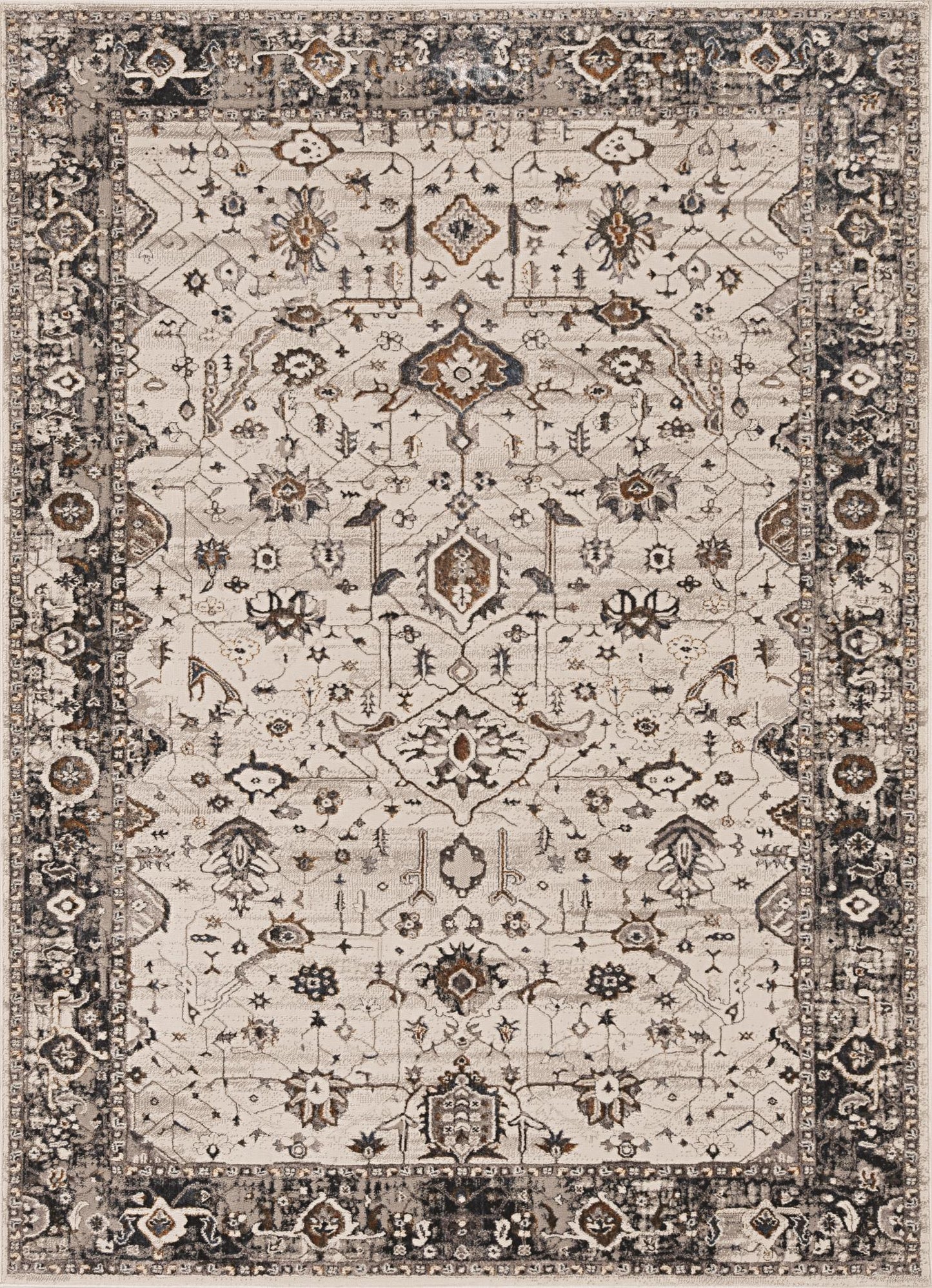 Kas Inspire 7500 Ivory Grey Transitional Machine Woven Rug