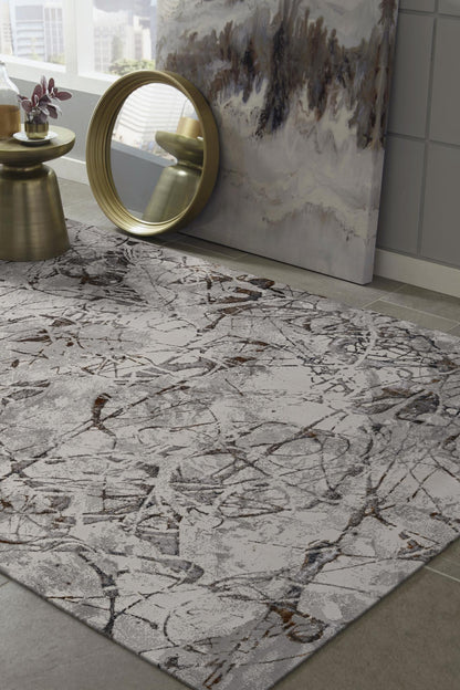 Kas Inspire 7502 Ivory Grey Transitional Machine Woven Rug