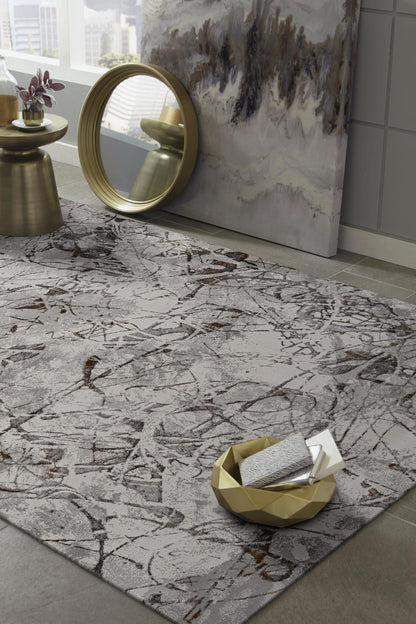 Kas Inspire 7502 Ivory Grey Transitional Machine Woven Rug