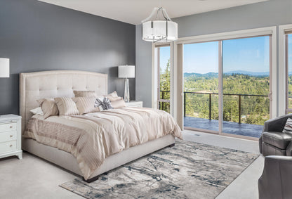 Kas Lara 7254 Grey Teal Transitional Machine-Woven Rug