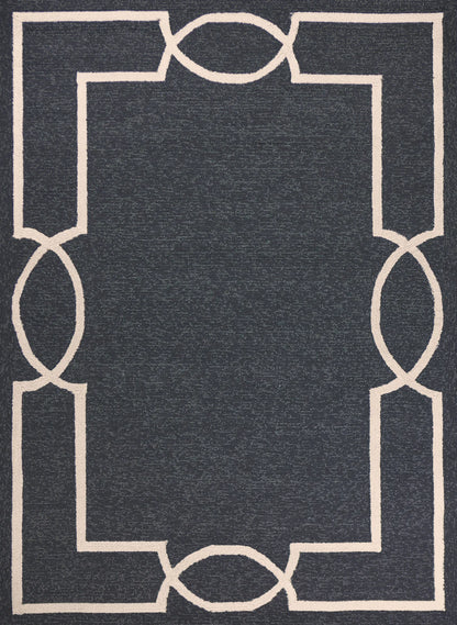 Kas Libby Langdon Hamptons 5226 Onyx Indoor/Outdoor Hand-Hooked Rug