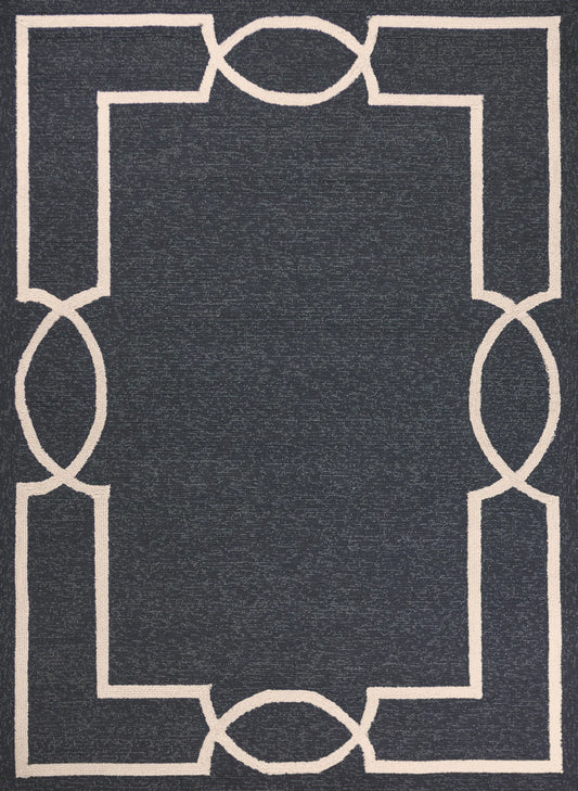 Kas Libby Langdon Hamptons 5226 Onyx Indoor/Outdoor Hand-Hooked Rug