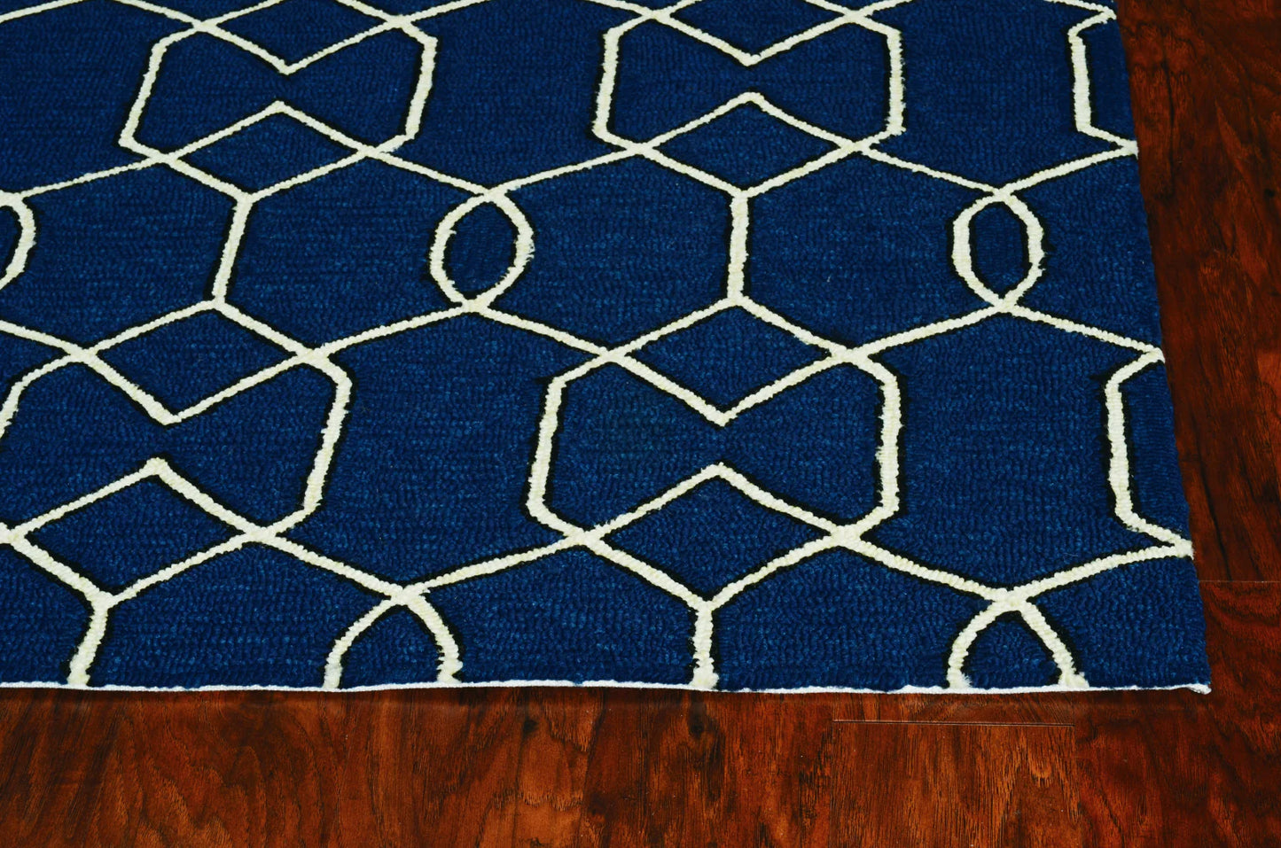 Kas Libby Langdon Hamptons 5230 Navy Indoor/Outdoor Hand-Hooked Rug