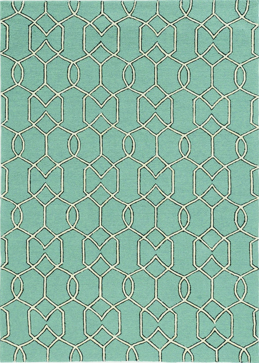 Kas Libby Langdon Hamptons 5232 Spa Indoor/Outdoor Hand-Hooked Rug