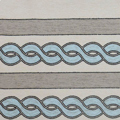 Kas Libby Langdon Hamptons 5235 Ivory Spa Indoor/Outdoor Hand-Hooked Rug