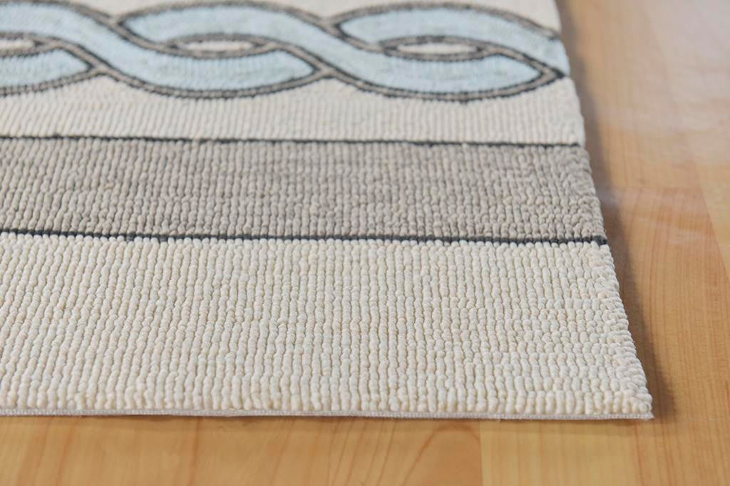 Kas Libby Langdon Hamptons 5235 Ivory Spa Indoor/Outdoor Hand-Hooked Rug