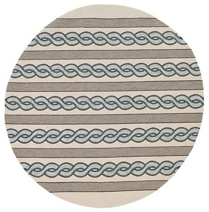 Kas Libby Langdon Hamptons 5235 Ivory Spa Indoor/Outdoor Hand-Hooked Rug