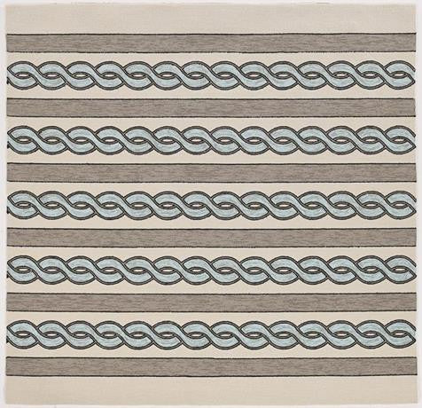 Kas Libby Langdon Hamptons 5235 Ivory Spa Indoor/Outdoor Hand-Hooked Rug