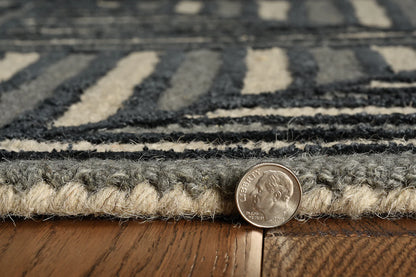 Kas Libby Langdon Upton 4304 Navy Charcoal Transitional Hand-Tufted Rug