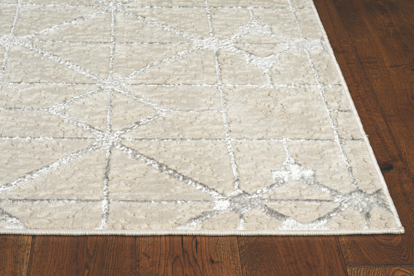 Kas Luna 7128 Ivory Silver Transitional Machine Woven Rug