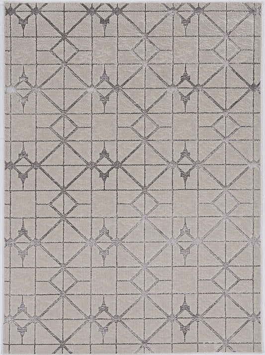 Kas Luna 7128 Ivory Silver Transitional Machine Woven Rug