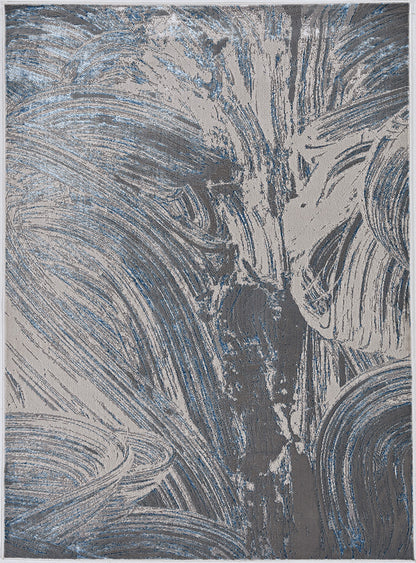 Kas Luna 7130 Silver Blue Transitional Machine Woven Rug