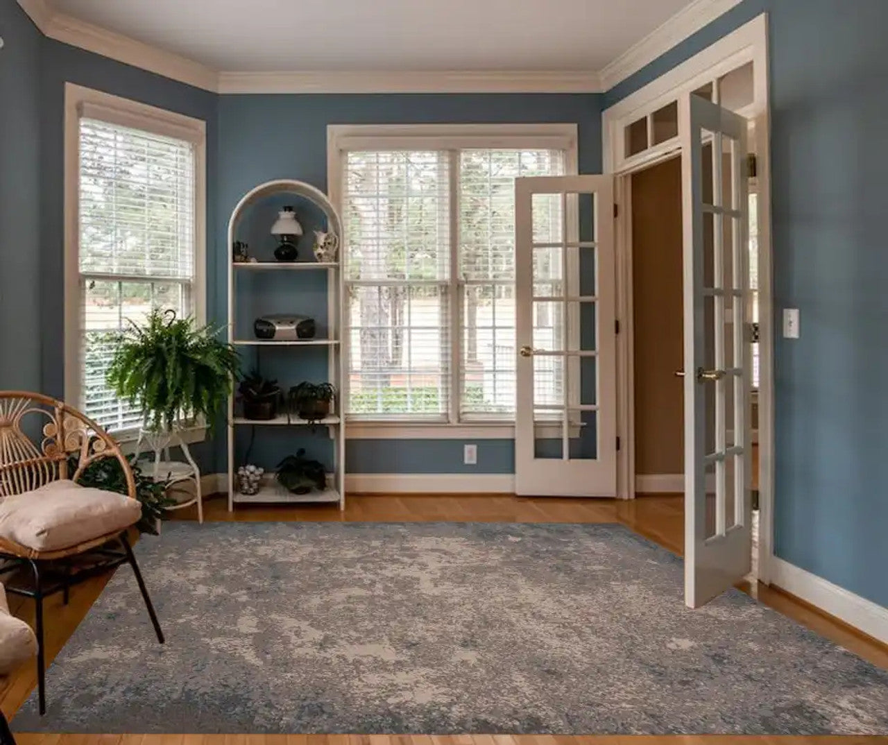 Kas Luna 7131 Silver Blue Transitional Machine Woven Rug