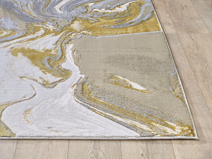 Kas Luna 7149 Ivory Blue Transitional Machine Woven Rug