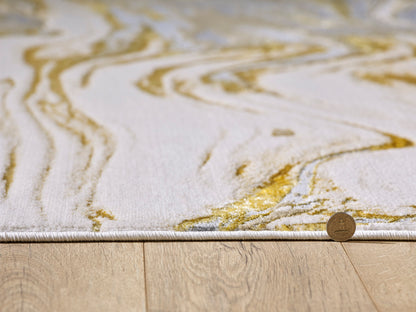 Kas Luna 7149 Ivory Blue Transitional Machine Woven Rug