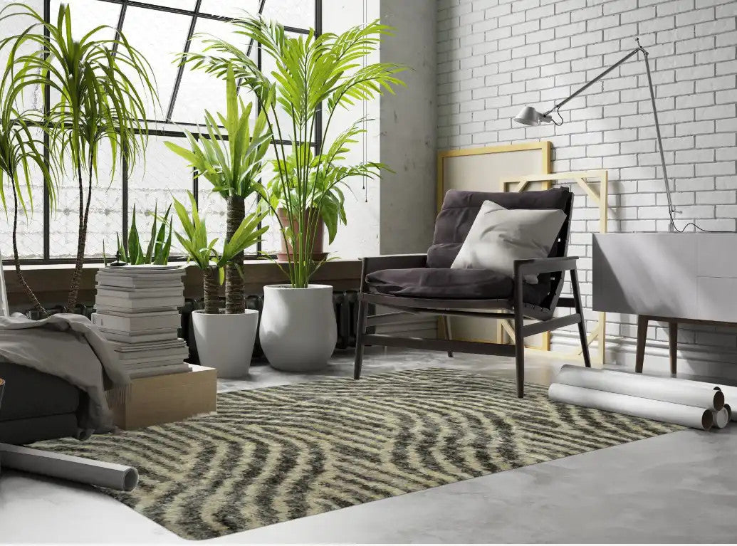 Kas Merino 6715 Charcoal Casual Machine Woven Rug