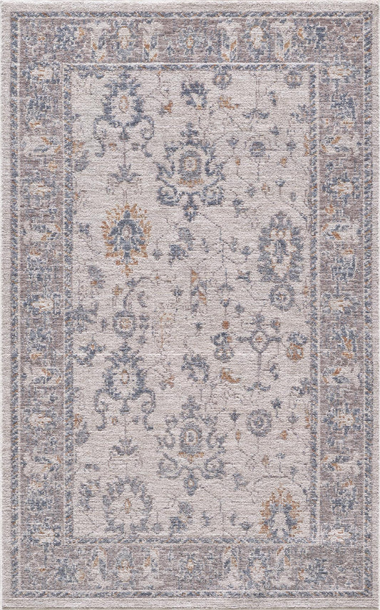 Kas Mira 4616 Ivory Blue Traditional Machine Woven Rug