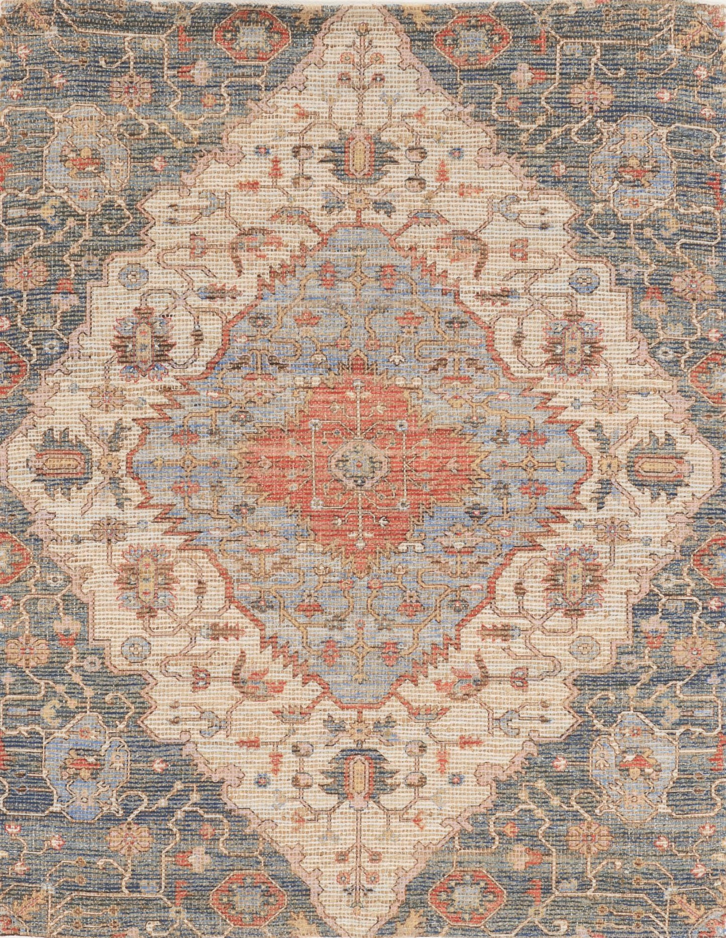 Kas Morris 2223 Blue Red Traditional Handwoven Rug